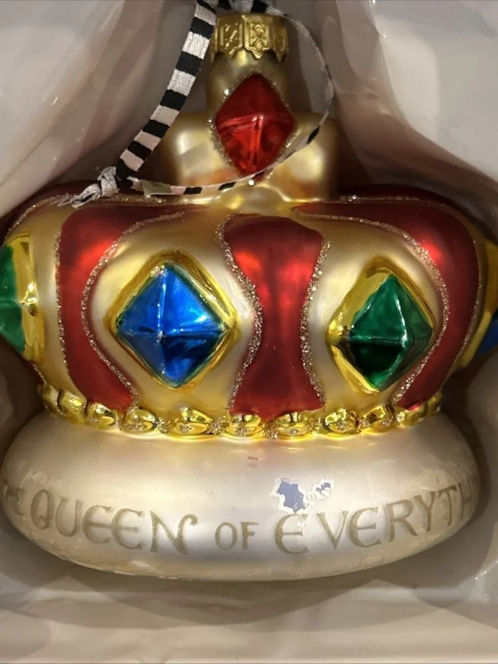 Mary Engelbreit The Queen Of Everything Crown Glass Ornament in Box Kurt Adler